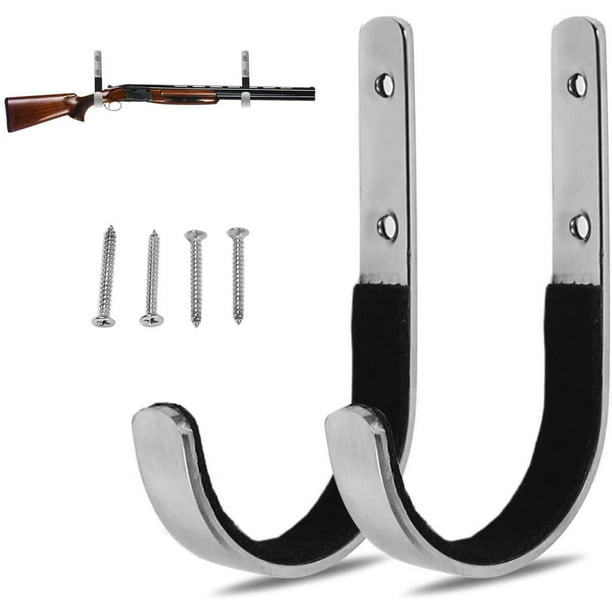 Metal Wall Mount Hanger Hooks For Rack Rifle Shotgun Toy Gun Felt Lined Storage